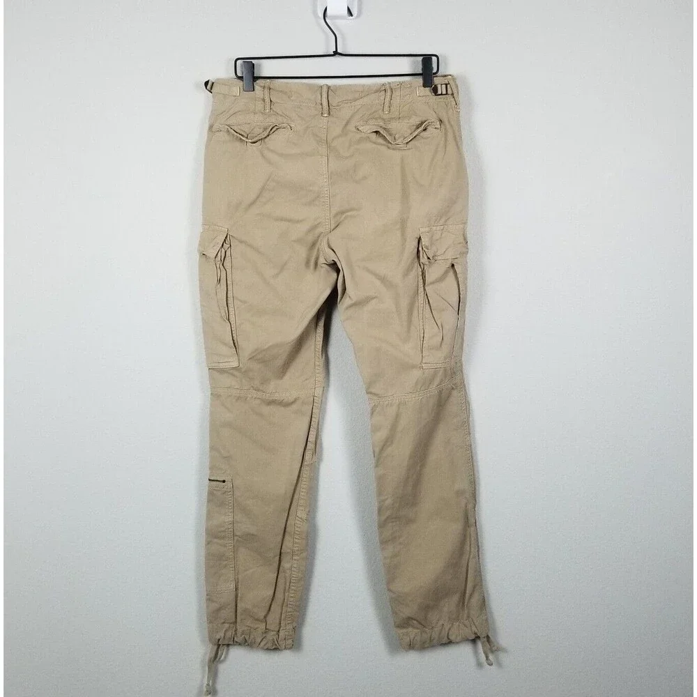 Polo Ralph Lauren Tan M-1957 Field Trouser Straight Fit Cargo Pants Size 32x32